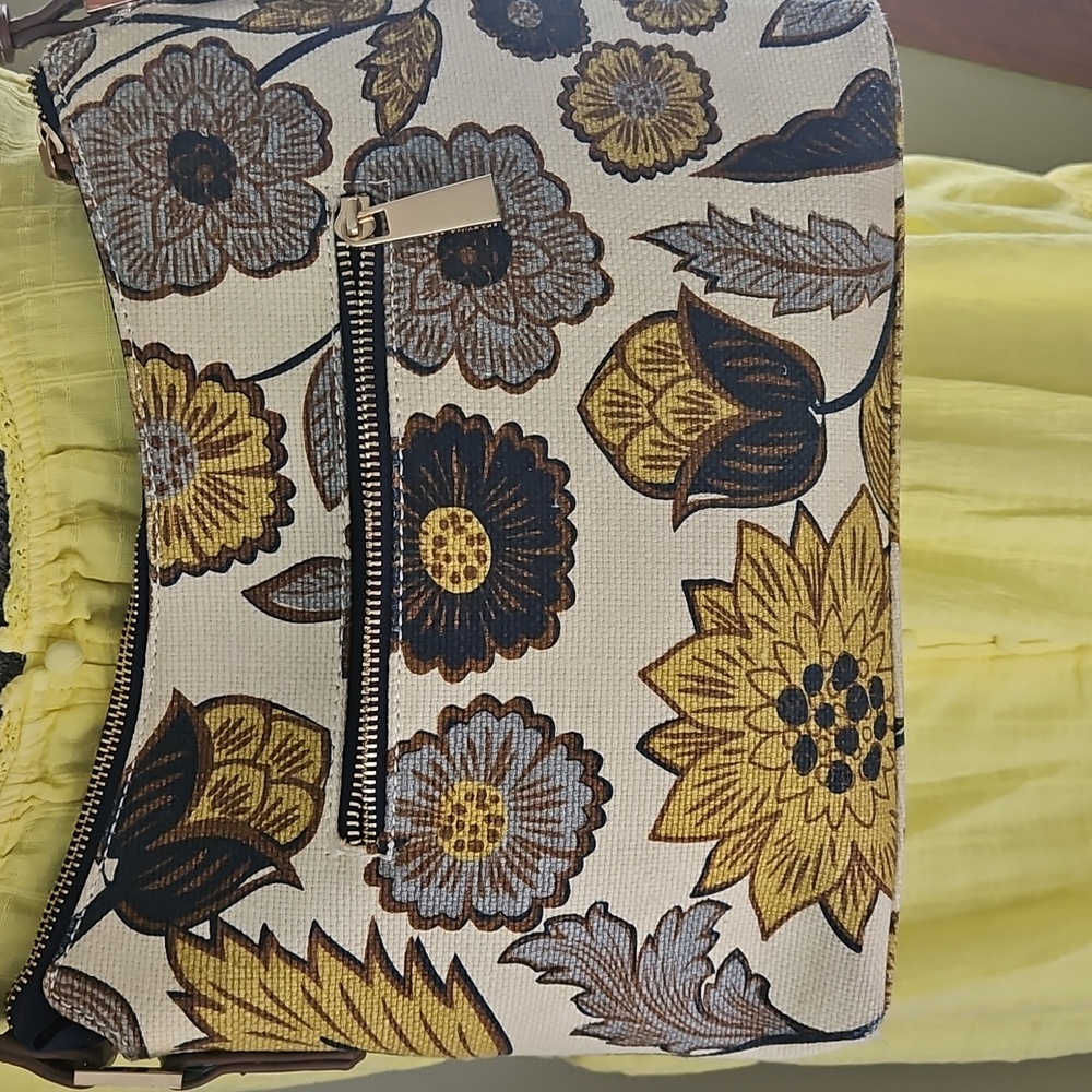 Spartina 449 Linen and leather Floral Shoulder bag - Picture 8 of 15